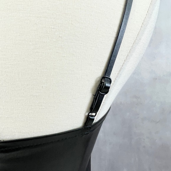 Max + Ash Womens Faux Leather Mini Dress Small Biker Cyberpunk Club Corset Edgy - Picture 7 of 14